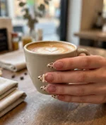 Mocha Bow French Press-On Nails – 12-Piece Handmade Set - Image 6