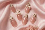 Mocha Bow French Press-On Nails – 12-Piece Handmade Set - Image 2