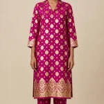 Banarsi Lawn 2 Piece Unstitched Suit – Magenta
