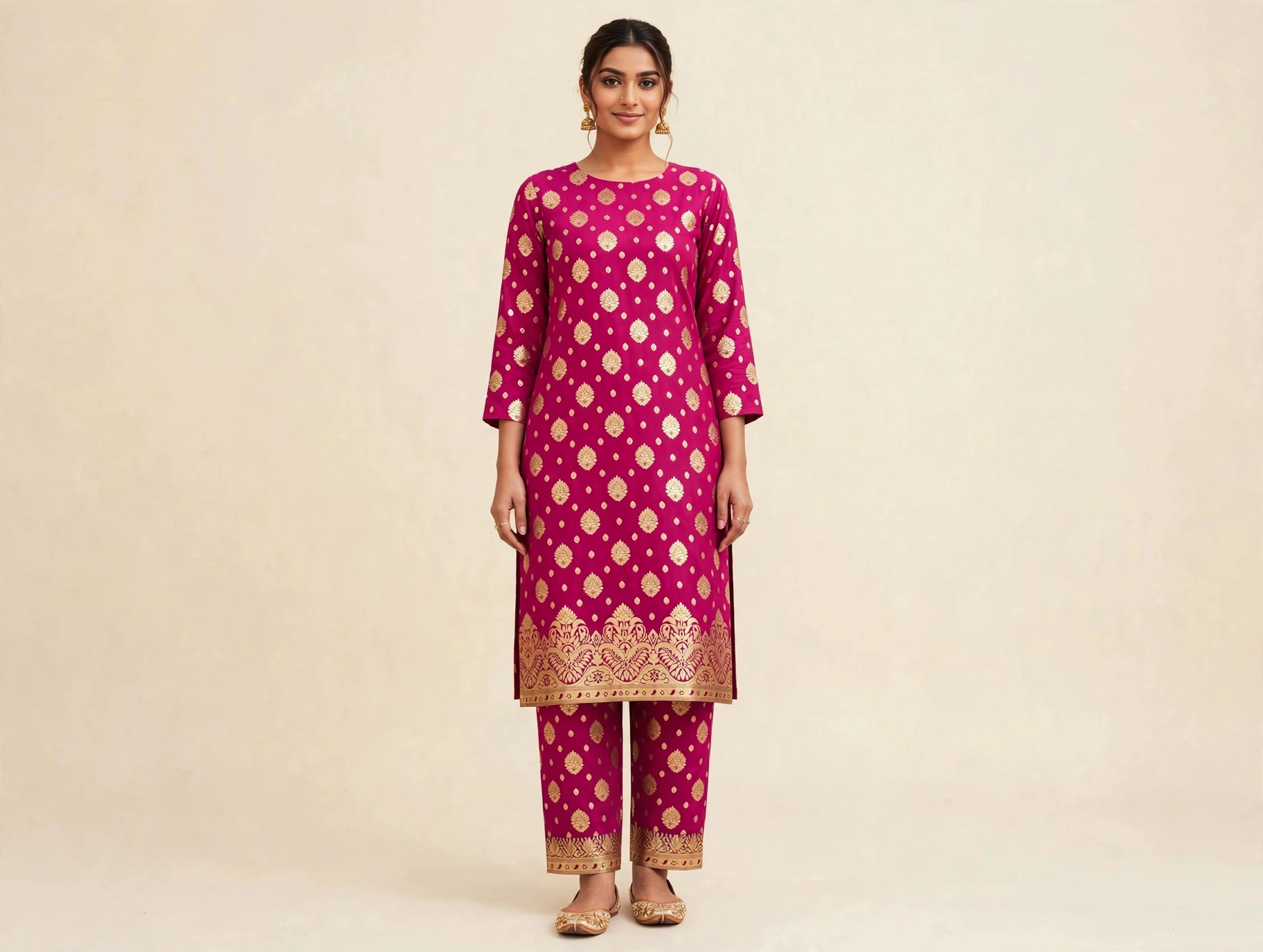 759849578_2438503009975999_4025584982099900717_n Banarsi Lawn 2 Piece Unstitched Suit – Magenta - Image 1