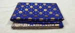 Royal Blue Banarsi Gold Print Lawn 2-Piece Unstitched Suit - Image 3