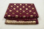 Maroon Banarsi Gold Print Lawn 2-Piece Unstitched Suit - Image 3