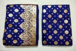 Royal Blue Banarsi Gold Print Lawn 2-Piece Unstitched Suit - Image 2