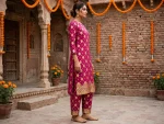 Banarsi Lawn 2 Piece Unstitched Suit – Magenta - Image 7