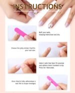 Rose Blossom 3D Floral Press-On Nails – Pink Pearl & Gold Charm Set - Image 4
